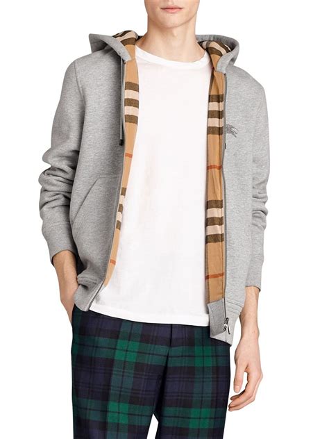 burberry zip-up hoodie men's